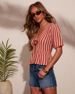Sunset Affair Striped Knit Buckle Top