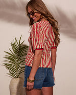 Sunset Affair Striped Knit Buckle Top