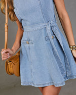 Dover Waist Tie Denim Mini Dress