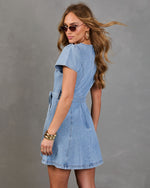Dover Waist Tie Denim Mini Dress