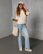 Homebody Haute Chunky Knit Checkered Sweater