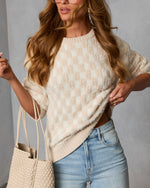 Homebody Haute Chunky Knit Checkered Sweater