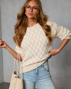Homebody Haute Chunky Knit Checkered Sweater