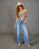 Blissful Blooms Floral Tapestry Corset Top