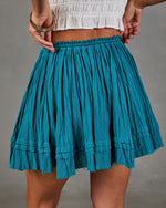 Summer Rodeo Pleated Cotton Mini Skirt