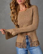 Penny Lace Hem Twofer Sweater