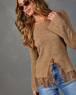 Penny Lace Hem Twofer Sweater