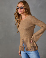 Penny Lace Hem Twofer Sweater