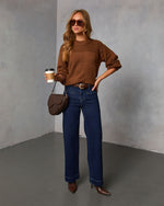 Brown % Alana Knit Pullover Sweater-6