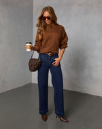 Brown % Alana Knit Pullover Sweater-2