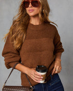 Brown % Alana Knit Pullover Sweater-1