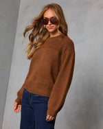 Brown % Alana Knit Pullover Sweater-3