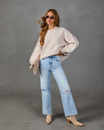 Plush Haven Ribbed Knit Contrast Stitch Sweater