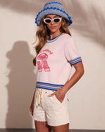 Lazy Weekend Knit Graphic Beach Sweater