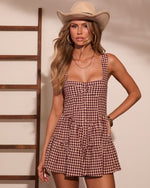 Carlena Cotton Gingham Romper