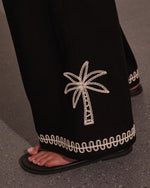 Cabana Coast Embroidered Palm Wide Leg Pants