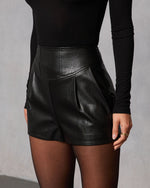 Night Rebel Vegan Leather Shorts