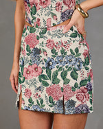 Blissful Blooms Floral Tapestry Mini Skirt