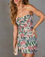 Blissful Blooms Floral Tapestry Mini Skirt