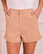 Khaki % Standards Pocketed Tailored Shorts-1