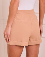 Khaki % Standards Pocketed Tailored Shorts-4