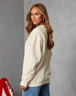 Softly Tied Bow Print Graphic Sweatshirt