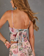 Petal Dream Floral Mesh Back Tie Top