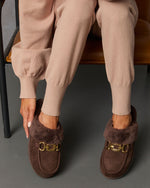 Chocolate % Toasted Oat Suede Horsebit Loafers-5