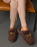 Chocolate % Toasted Oat Suede Horsebit Loafers-1