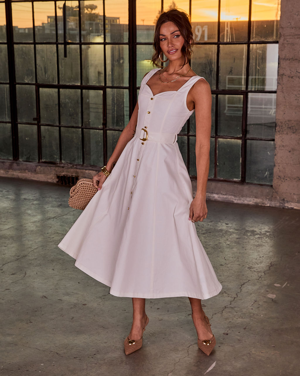 dawn midi dress in brown gingham product info and reviews Dawn Notebook Belted Midi Dress – VICI
