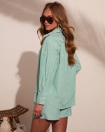 Fresh Dayglow Striped Button Down Top