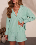 Fresh Dayglow Striped Button Down Top