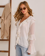 Sculpted Daydream Ruffle Chiffon Blouse