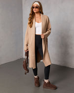Taupe % Homebound Knit Duster Cardigan-6