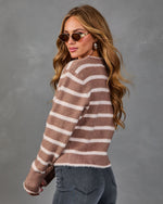 Warm Haven Fuzzy Striped Knit Sweater