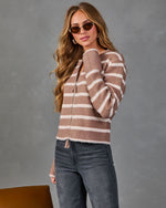 Warm Haven Fuzzy Striped Knit Sweater