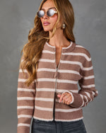 Warm Haven Fuzzy Striped Knit Sweater