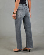 VICI Icon Super Stretch High Rise Raw Hem Straight Color Jeans