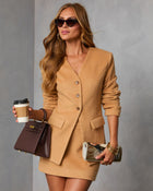 Cider Glow Brushed Collarless Jacket