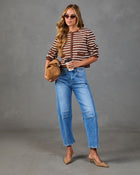 Chestnut Lane Knit Striped Cardigan