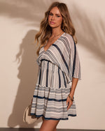 Tuscan Romance Striped Mini Dress