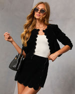 Martie Scallop Velvet Blazer