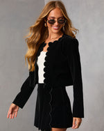 Martie Scallop Velvet Blazer