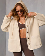 Cream % Fremont Sherpa Drawstring Hood Jacket-5