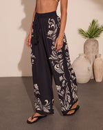 Korinna Floral Print Drawstring Wide Leg Pants