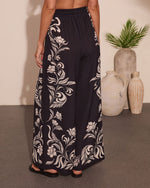 Korinna Floral Print Drawstring Wide Leg Pants