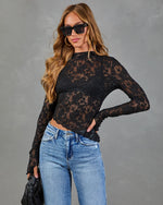 Twilight Romance Lace Mock Neck Top
