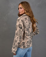 J'adore Darling Toile Print Fleece Quarter Zip Sweatshirt