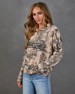 J'adore Darling Toile Print Fleece Quarter Zip Sweatshirt
