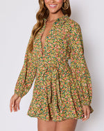 Fiona Floral Button Down Mini Dress